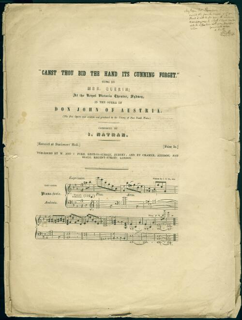 Canst thou bid the hand its cunning forget [music] / composed by I. Nathan ; written by J.L.M
