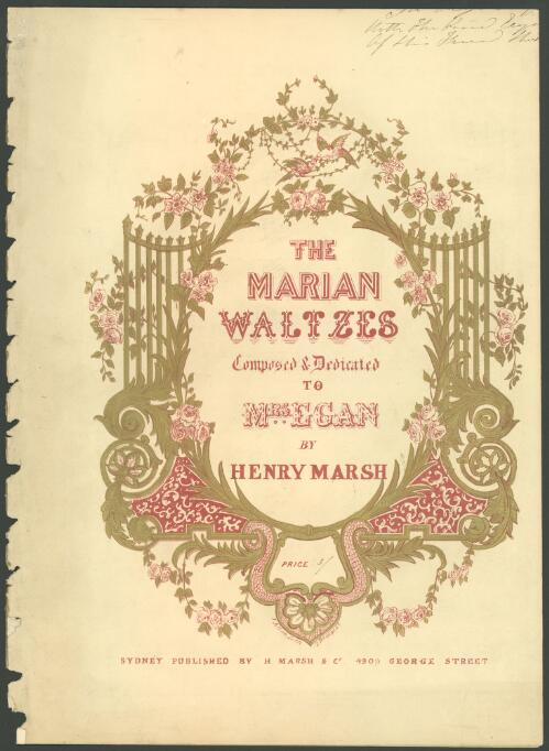 The Marian waltzes [music] / composed ... by Henry Marsh