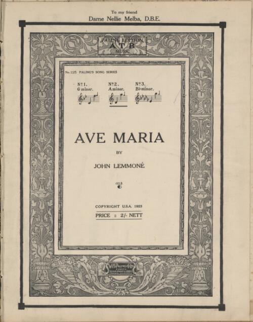 Ave Maria [music] / by John Lemmone