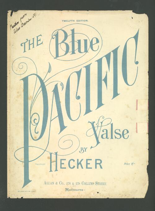The blue Pacific valse [music] / by Hecker