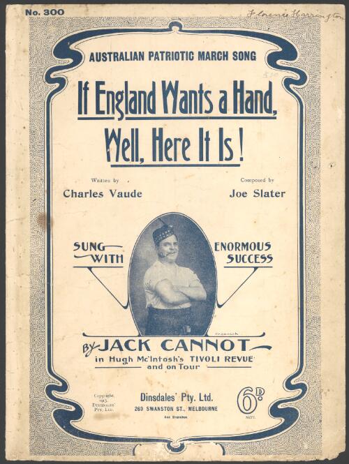 If England wants a hand, well, here it is [music] / written by Charles Vaude ; composed by Joe Slater