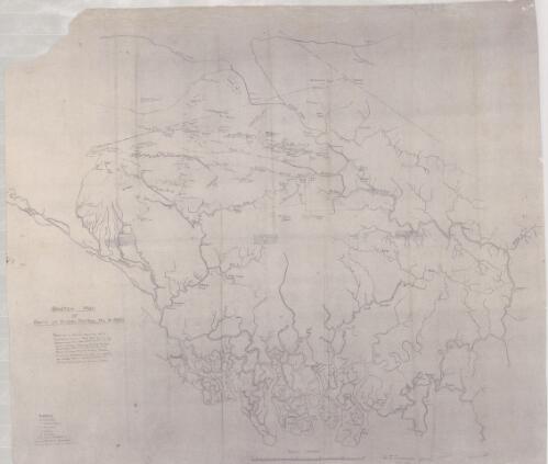 Sketch map of route of Kikori Patrol No. 6-52/53 / W.J. Johnston of A.D.O., July 1953