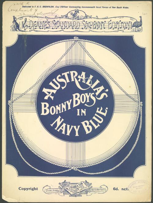Australia's bonny boys in navy blue [music] / words by Frank King ; music by Ben. Fuller