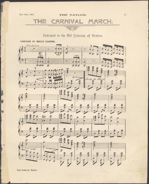 The carnival march [music] / composed by Emilie Kaeppel