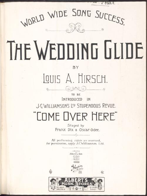 The wedding glide [music] / by Louis A. Hirsch