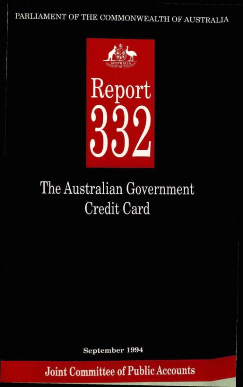 The Australian Government Credit Card / Joint Committee of Public Accounts