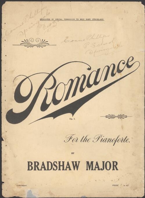 Romance in A♭, op. 5 [music] : piano solo / Bradshaw Major