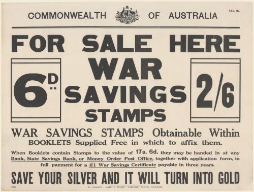 For sale here : war savings stamps
