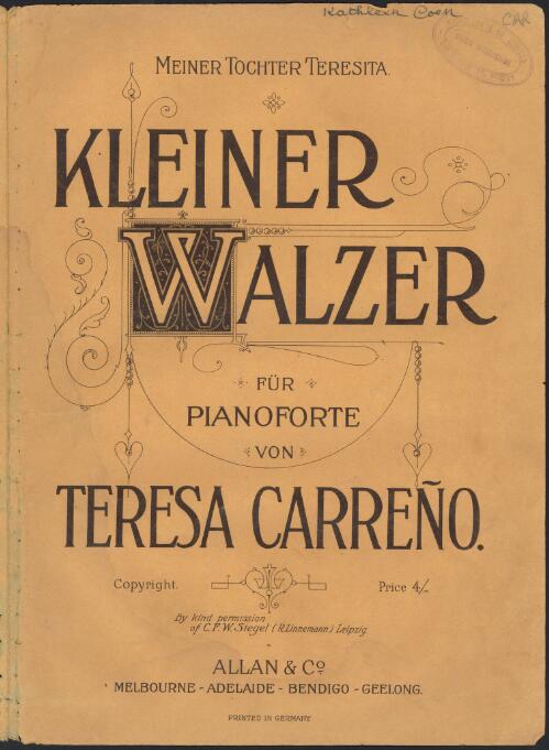 Kleiner walzer [music] : for pianoforte / von Teresa Carreno