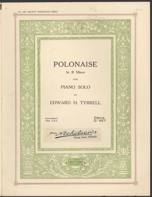 Polonaise in B minor, op. 66 [music] / Edward H. Tyrrell