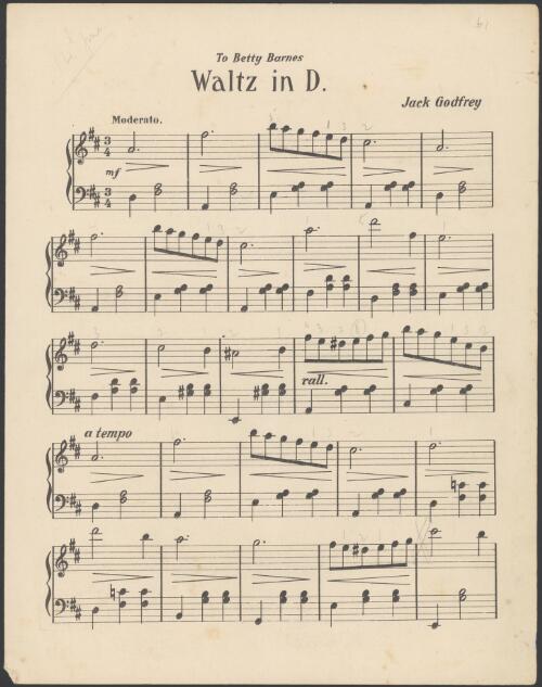 Waltz in D [music] / Jack Godfrey