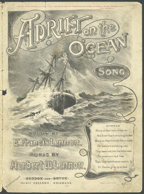 Adrift on the ocean [music] / words by E. Francis Lennon ; music by Herbert W. Lennon