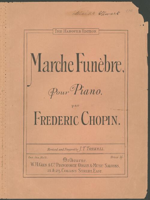 Marche funebre [music] : pour piano / par Frederic Chopin ; revised and fingered by J.T. Trekell