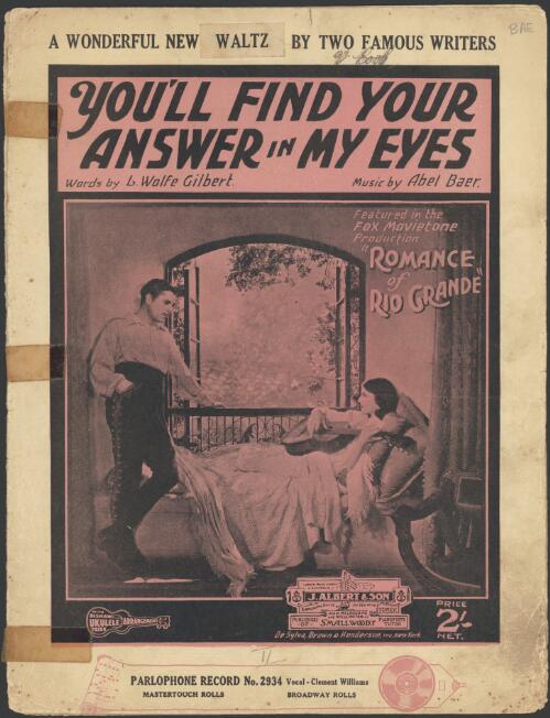 You'll find your answer in my eyes [music] / words by L. Wolfe Gilbert ; music by Abel Baer