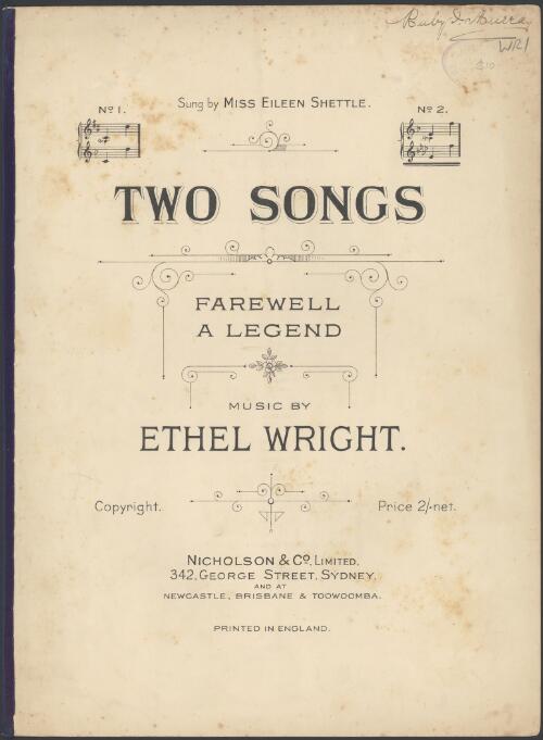 Two songs [music] / by Ethel Wright