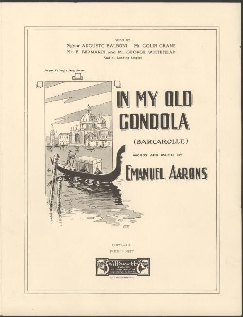 In my gondola, op.100 [music] : barcarolle / words & music by Emanuel Aarons