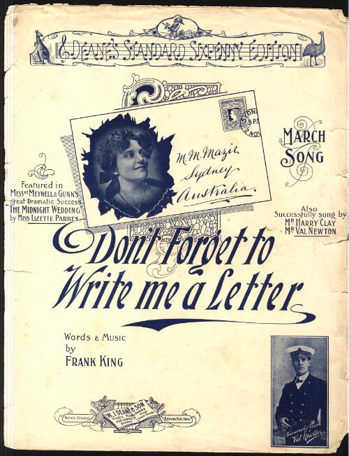 Don't forget to write me a letter [music] / words and music by Frank King