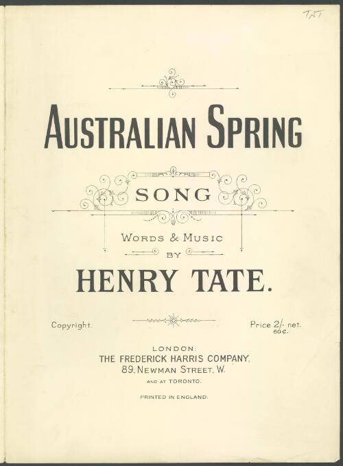 Australian spring [music] : song / words & music by Henry Tate