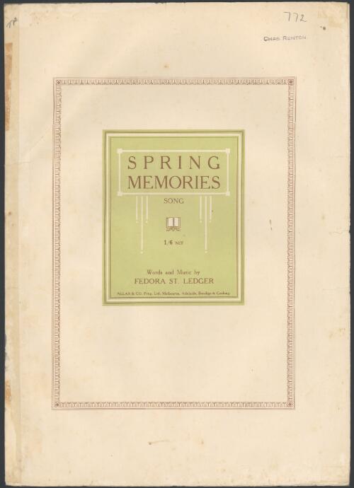 Spring memories [music] : song / words and music by Fedora St. Ledger