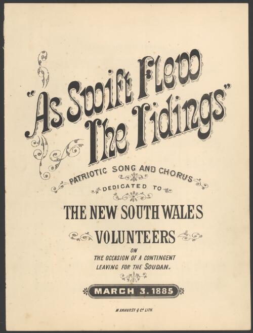 As swift flew the tidings [music] : patriotic song and chorus