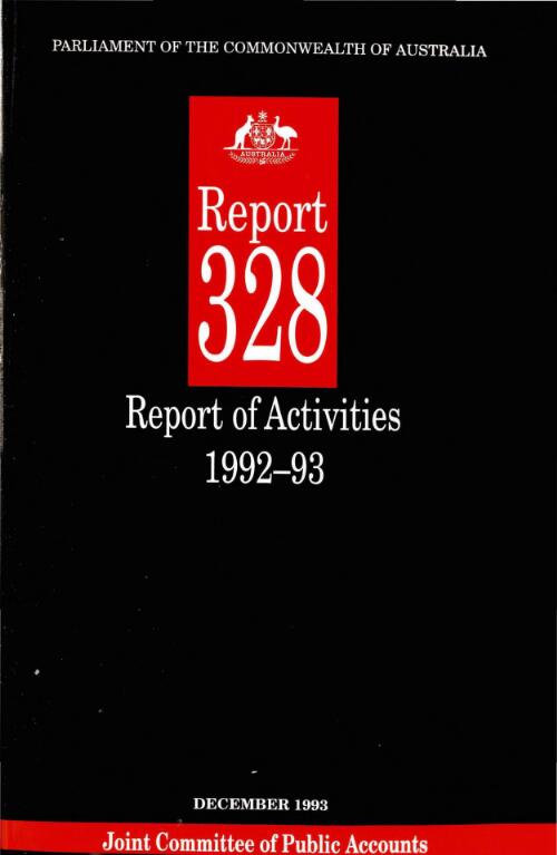 Report of activities 1992-93 / Joint Committee of Public Accounts