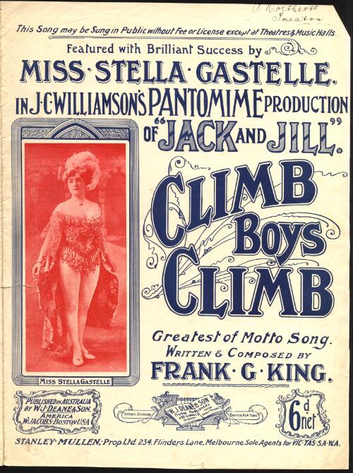 Climb boys climb [music] / written and composed by Frank G. King