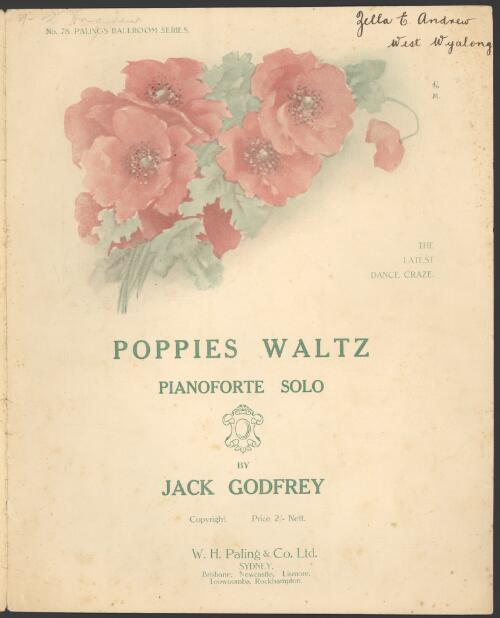 Poppies waltz [music] : pianoforte solo / by Jack Godfrey