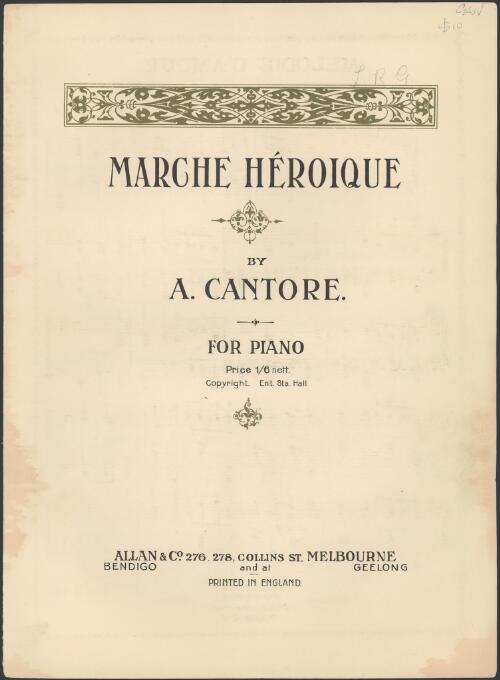 Marche heroique [music] : marche de concert / Arturo Cantore