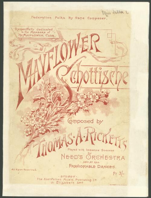 Mayflower schottische [music] / composed by Thomas A. Ricketts
