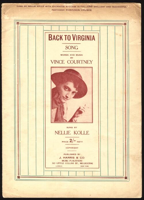 Back to Virginia [music] : song / words and music by Vince Courtney