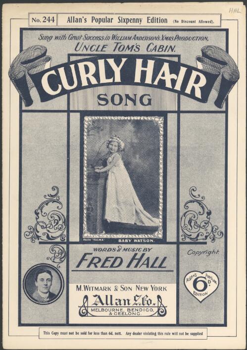 Curly hair [music] : song / words & music by Fred Hall