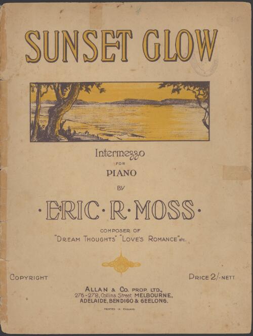 Sunset glow [music] : intermezzo for piano / by Eric R. Moss