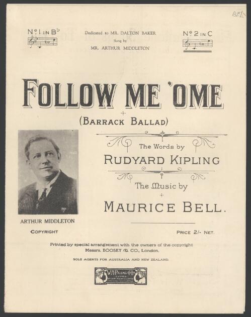 Barrack ballad [music] : (follow me 'ome) / words by Rudyard Kipling ; music by Maurice Bell