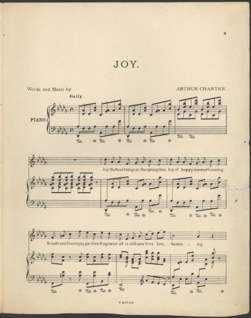 Joy [music] / words and music by Arthur Chanter