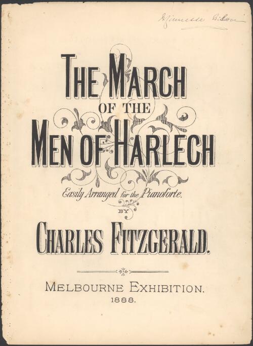 The march of the Men of Harlech [music] / easily arranged for the pianoforte by Charles Fitzgerald