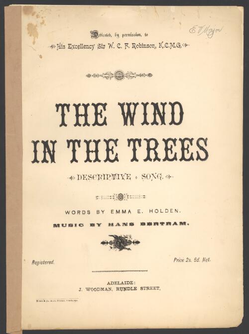 The wind in the trees [music] : descriptive song / words by Emma E. Holden ; music by Hans Bertram