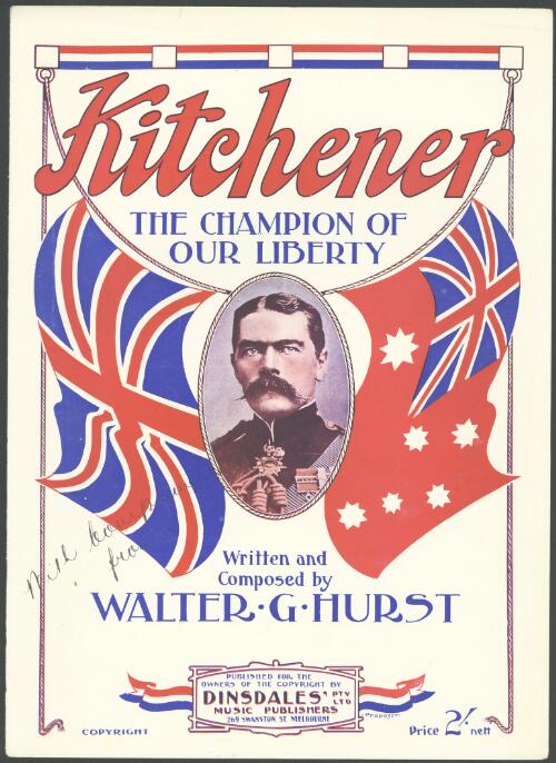 Kitchener [music] : the champion of our liberty / written and composed by Walter G. Hurst