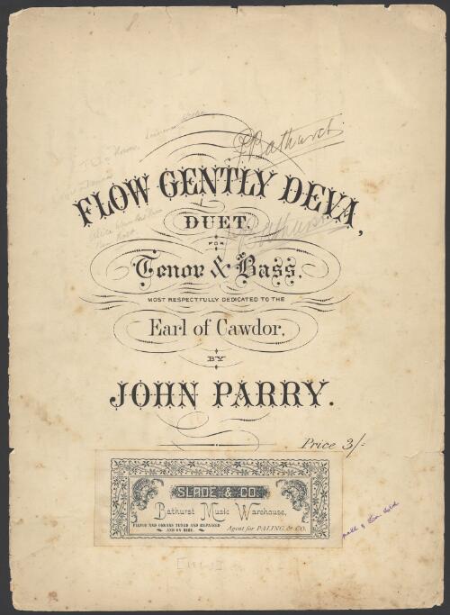 Flow gently, deva [music] : duet / written and composed by John Parry