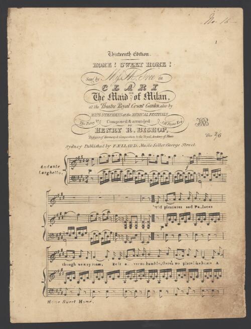 Home! sweet home! [music] / the poetry by J.H. Payne ; composed & arranged by Henry R. Bishop