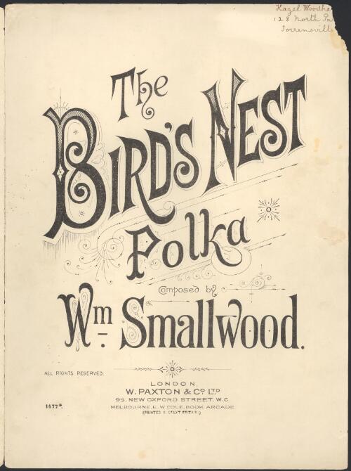 The bird's nest polka [music] / composed by Wm. Smallwood