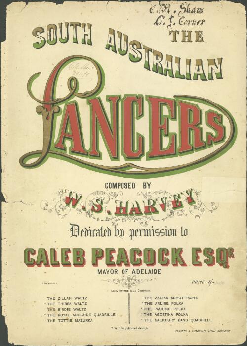 The South Australian lancers [music] / composed by W.S. Harvey