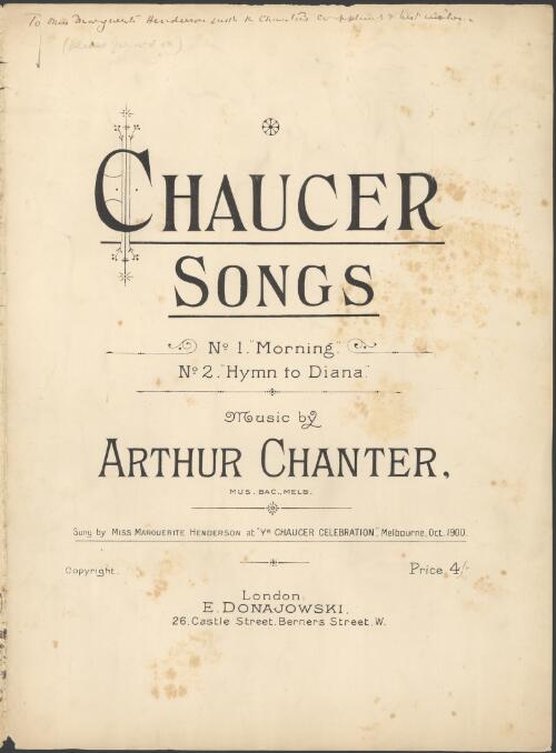 Chaucer songs [music] /music by Arthur Chanter
