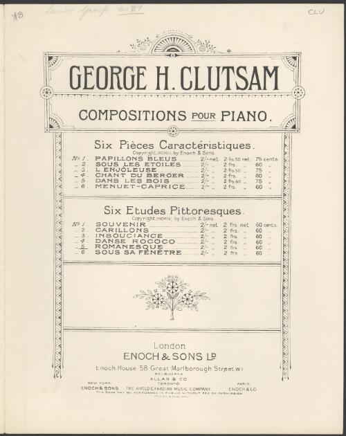 Romanesque [music] : six etudes pittoresques, no.5 / George H. Clutsam