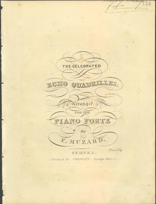The celebrated echo quadrilles [music] / arranged for the pianoforte by F. Muzard