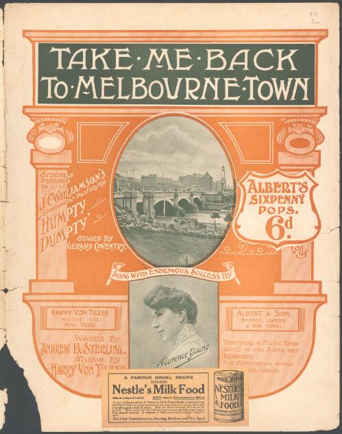 Take me back to Melbourne town [music] / words by Andrew B. Sterling ; music by Harry Von Tilzer
