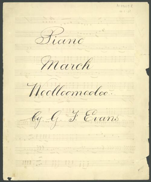Woolloomooloo [music] : piano march /cby G.F. Evans