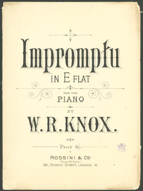 Impromptu in E flat [music] : for the piano / by W. R. Knox