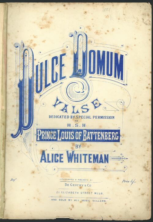 Dulce domum [music] : valse / by Alice Whiteman