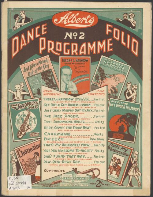 Albert's dance programme folio [music]
