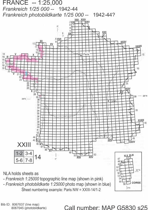 Frankreich, Bildplankarte 1:25 000 / herausgegeben vom OKH/Gen Std H